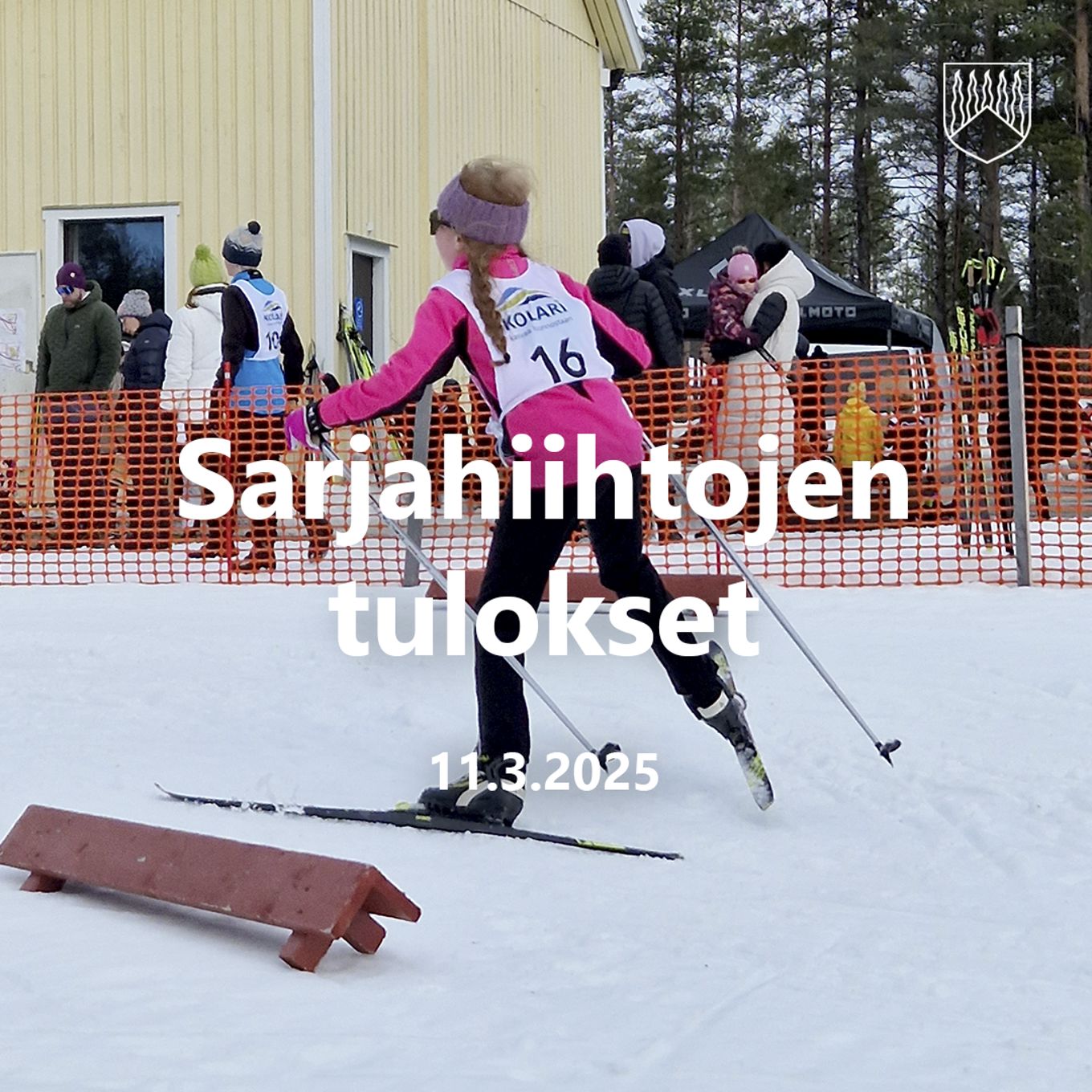 Kuvassa hiihtäjä Sieppijärven Sisun maastoissa maalilinjalla.