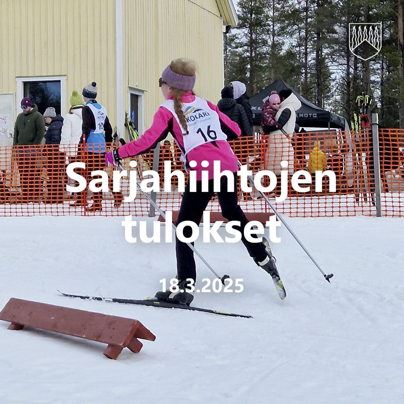 Kuvassa hiihtäjä Sieppijärven Sisun maastoissa maalilinjalla.